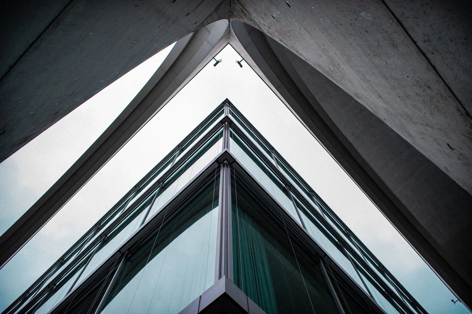 Sharp angles of a contemporary facade